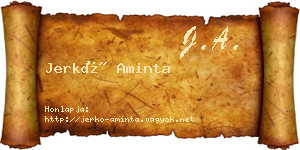 Jerkó Aminta névjegykártya